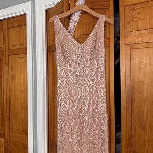 Wtoo Blush Lace V-Neck Dress